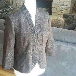 DARK BROWN BLACK ANIMAL PRINT JACKET NWT